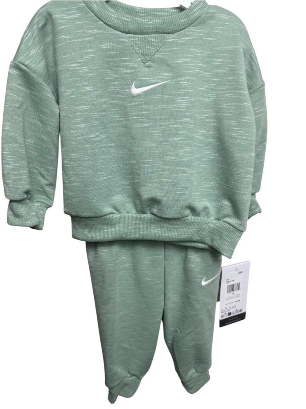 Nike Toddler Baby Fleece Tracksuit Set Sage Mint Green - 6M